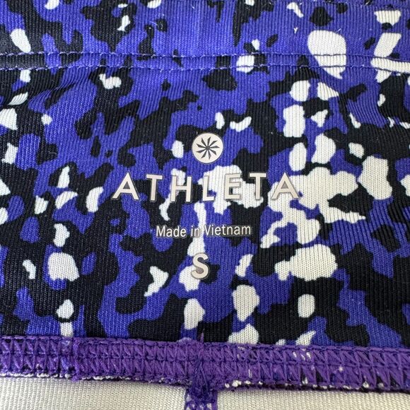Athletha Capri Leggings Womens Small Purple Black Abstract Print Pockets - Picture 3 of 11